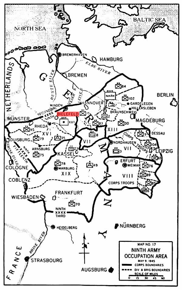 Nineth Army Occupation Zones