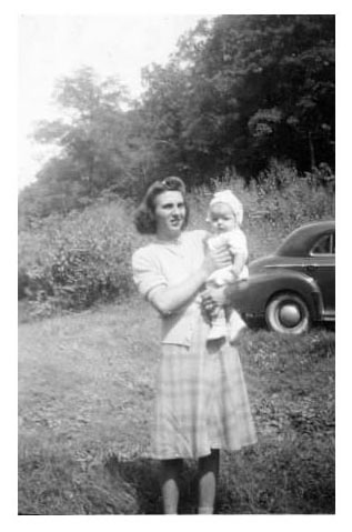 Lois Miller holding baby Cliff Miller