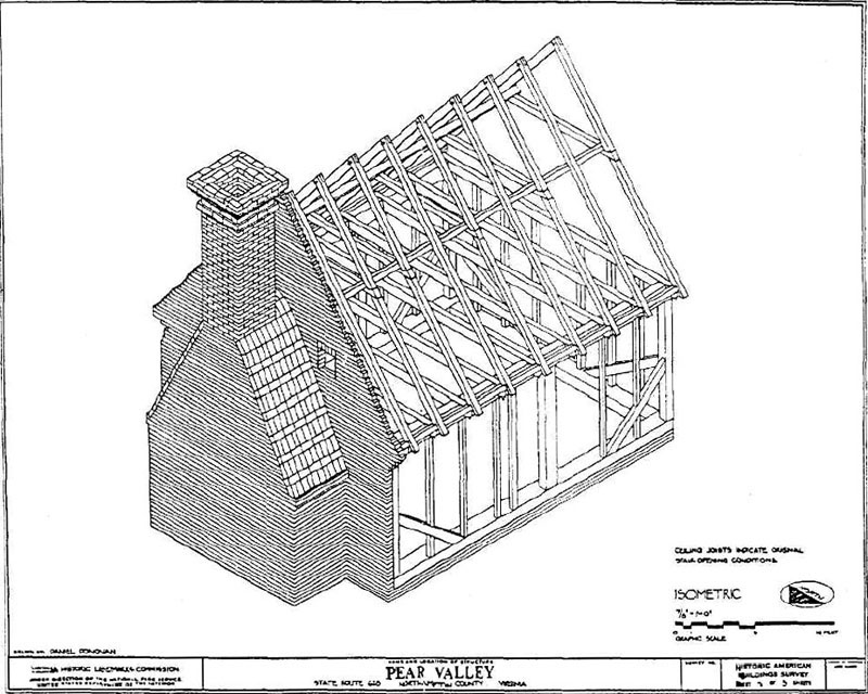 Drawing of Pear Valley House from 1992 Survey